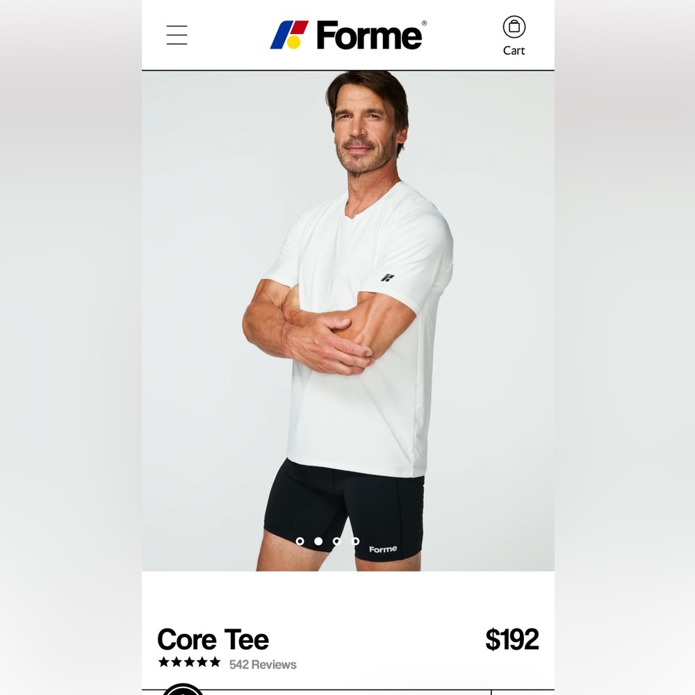Forme Core Tee T-Shirt Men’s Posture Correcting Shirt medium white tee